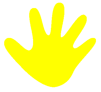 Hand gelb gerade